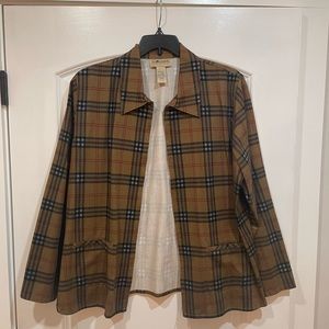 Full zipper plaid blazer